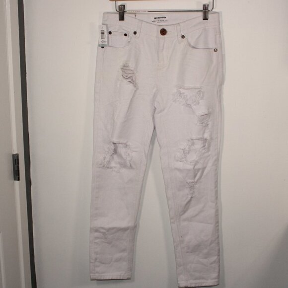 NWT One Teaspoon White Awesome Baggies Size 23 Distressed - Picture 1 of 6